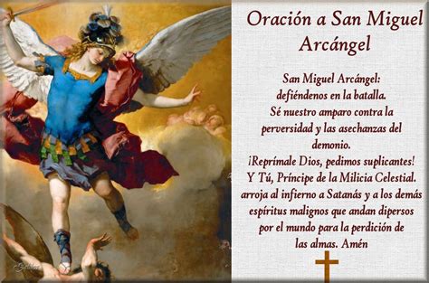 Resultado de imagen para oración a san miguel arcángel | Catholic prayers in spanish, Poster ...