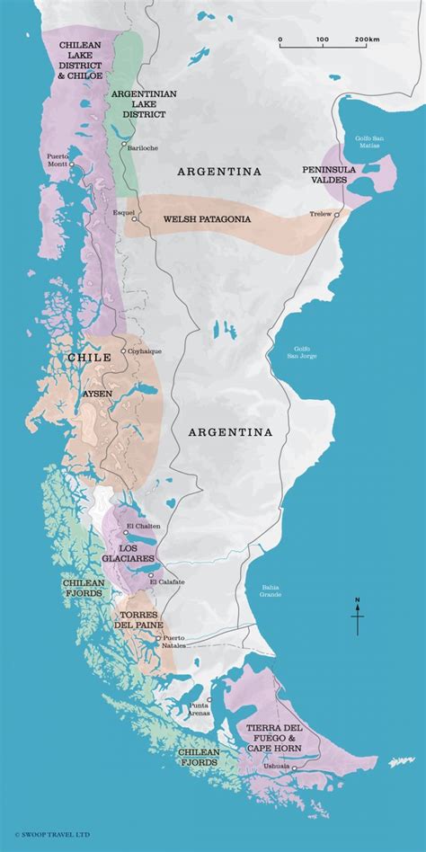 Places to Go in Patagonia Illustrated Map SWO | In patagonia, Patagonia ...