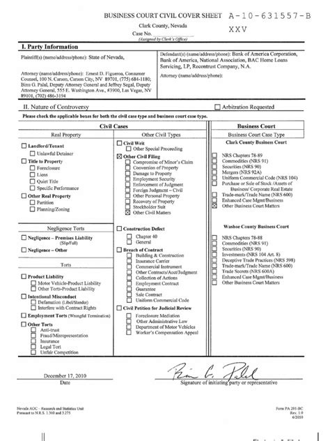 State of Nevada Vs Bank of America | PDF