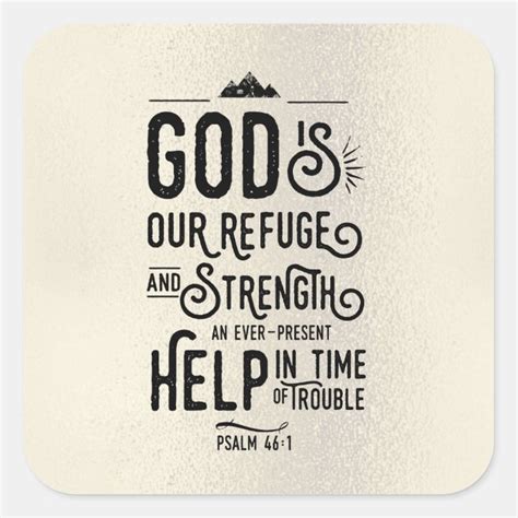 God is our Refuge Christian Bible Verse Square Sticker | Zazzle.com