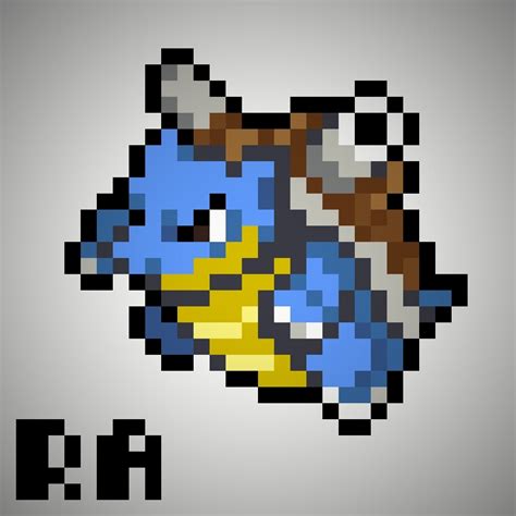 Pokemon Pixel Art Grid Blastoise