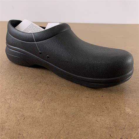 Crocs Unisex Men's 9 Women's 11 Black On The Clock Work Slip On Clog ...