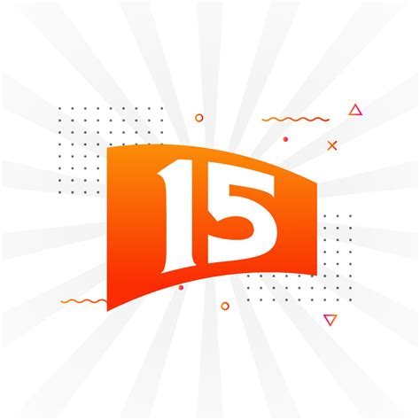 15 number vector font alphabet. Number 15 with decorative element stock ...