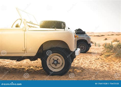 Land Rover in the Desert of Dubai - UAE Stock Photo - Image of rover ...