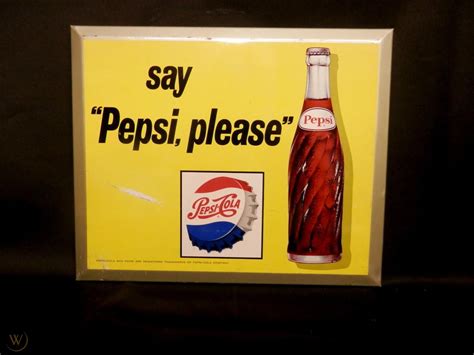 VINTAGE PEPSI COLA METAL SIGN #M-239 WITH CARDBOARD BACK FOR DISPLAYING ...