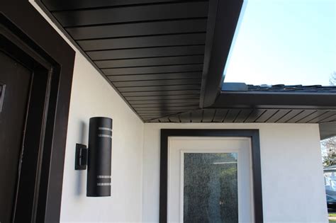 Soffits, Fascia, and Angle Face Gutters in Dark Bronze Aluminum. Long Beach - Contemporary ...