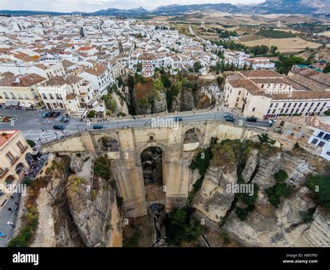 Aerial view of new bridge in Ronda, Spain Stock Photo - Alamy