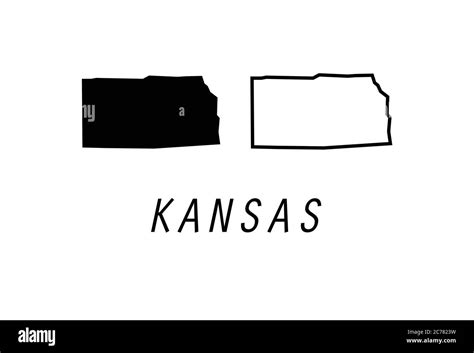 Kansas map outline state vector illustration Stock Vector Image & Art ...