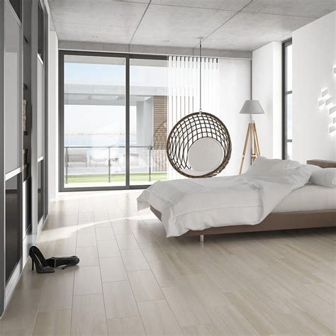 Sophie Cream Wood Effect Floor Tiles in Modern Bedroom | Decoración de unas, Decoracion de salas ...