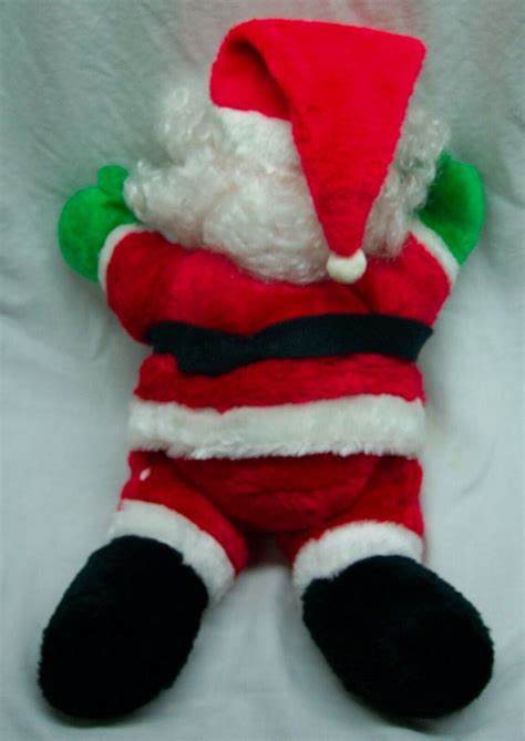 VINTAGE ANTIQUE MUSICAL SANTA CLAUS Christmas 18" Plush STUFFED ANIMAL ...