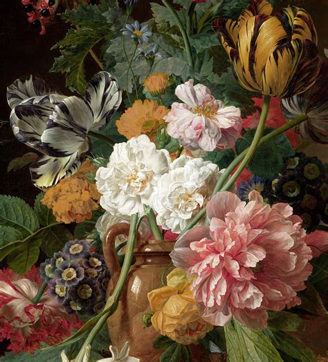 Vase of Flowers, Detail No.1 Painting by Jan Frans van Dael