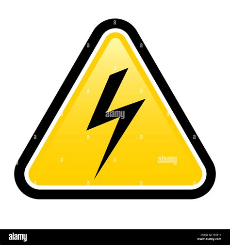 Triangle sign with high voltage symbol isolated on white Stock Photo - Alamy