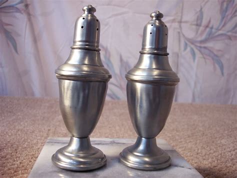 Vintage Pewter Salt & Pepper Shakers