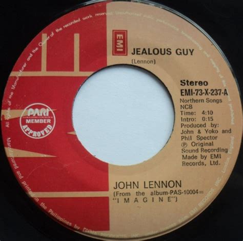 John Lennon – Jealous Guy (1985, Vinyl) - Discogs