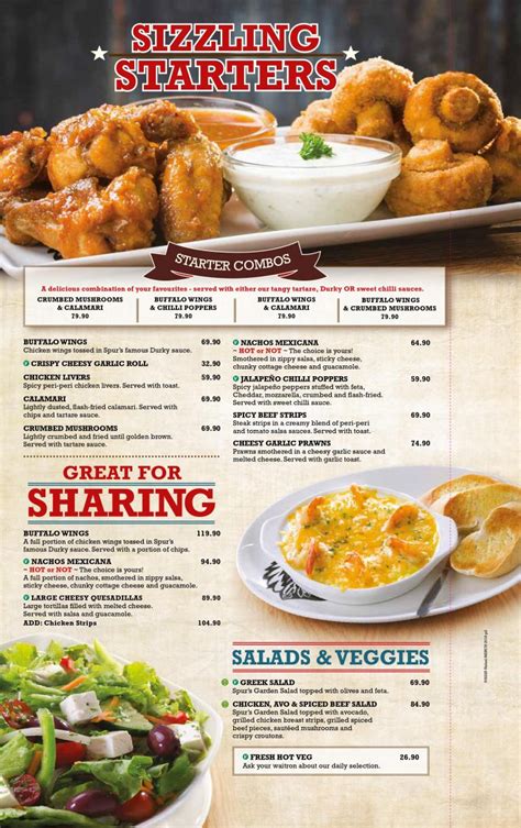 Spur Steak Ranches Menu Prices & Specials