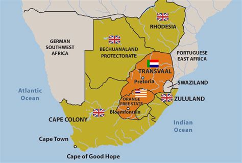 WarMuseum.ca - South African War - Maps - Map of Southern Africa showing the British Colonies ...