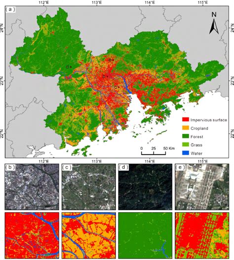 (a) Large-scale land cover mapping results of GBA in 2021; Example... | Download Scientific Diagram