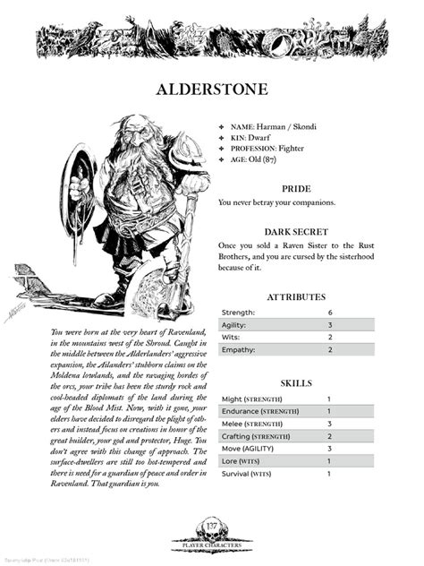 Forbidden Lands Pregen Alderstone | PDF