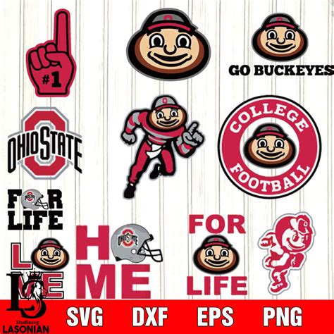 Bundle Logo Ohio State Buckeyes football svg eps dxf png file , Bundle ...