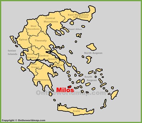 Milos location on the Greece map - Ontheworldmap.com