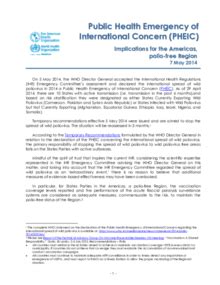 Public Health Emergency of International Concern (PHEIC) Implications ...