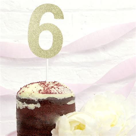 Glitter Number Cake Topper By Peach Blossom | notonthehighstreet.com