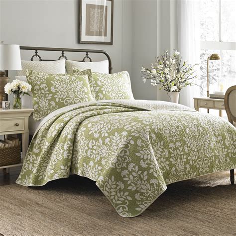 Laura Ashley Rowland Quilt Set, Twin, Sage | eBay