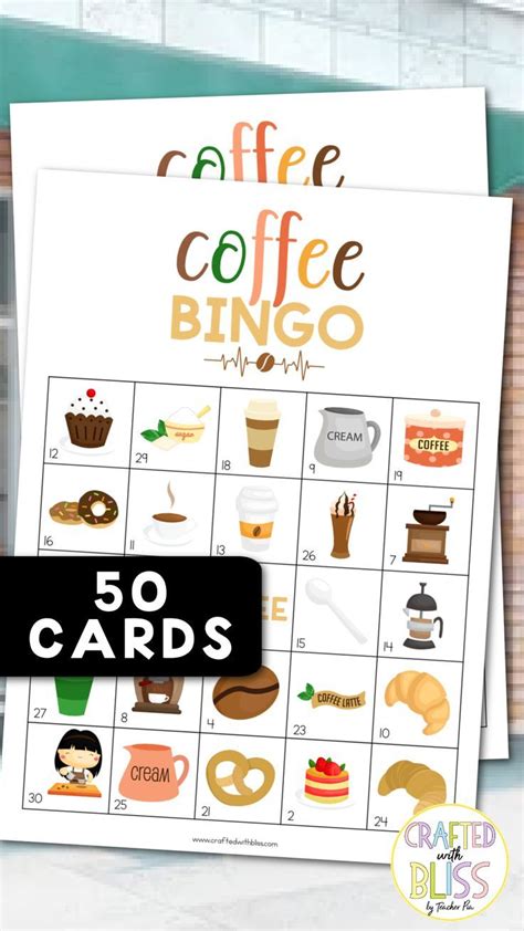 50 Coffee Bingo Cards 5x5 Coffee Theme Coffee Bingo Game - Etsy ...