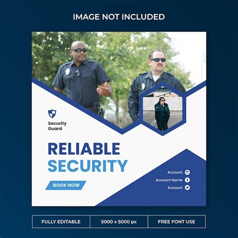 Premium PSD | Security guard instagram post psd template