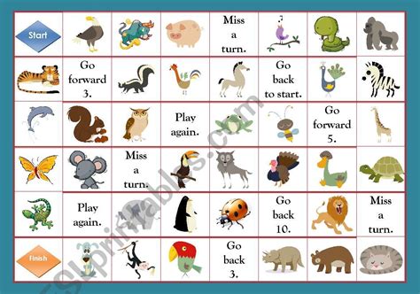 Animal Printable Board Game