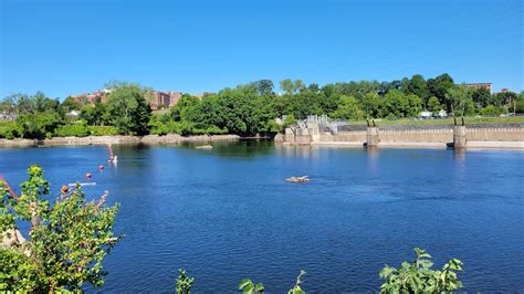 Glens Falls history poking out of the Hudson River