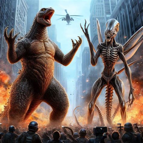 Godzilla Vs Alien by mp32as on DeviantArt