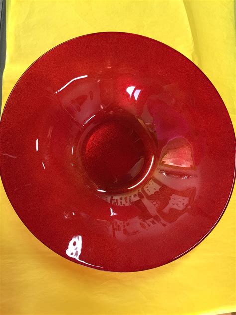 Bright Red Glass Plate. 15 in. by QuetzalArtGallery on Etsy