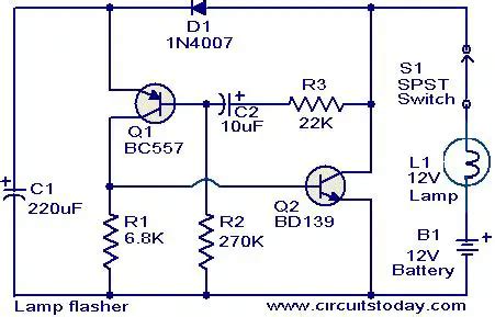 Lamp flasher circuit | Todays Circuits ~ Engineering Projects