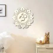 1pc Wooden Wall Sign Flower Of Life Shape Laser Cut Wood - Temu