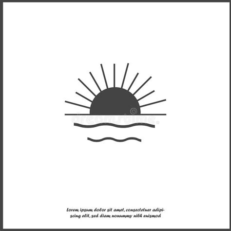 Vector Color Icon Sunset, Sunrise Symbol on White Isolated Background Stock Vector ...