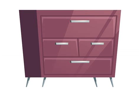 Free Vector | Bedroom furniture dresser chest of drawers cartoon