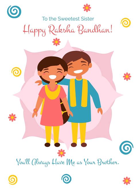 FREE Raksha Bandhan Card 2024 Templates & Examples - Edit Online & Download | Template.net