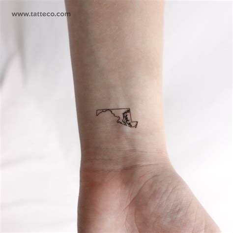 Maryland Map Outline Temporary Tattoo - Set of 3 – Tatteco