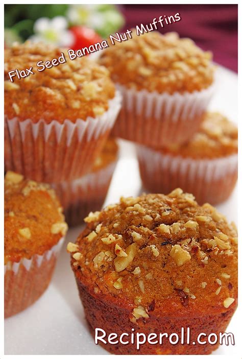 Flax Seed Banana Nut Muffins / Healthy Flax Seed Muffins