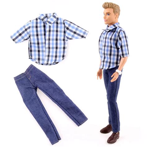 1 PC Ken Doll's Clothes Suit Casual Wear Plaid Doll Clothes Jacket ...