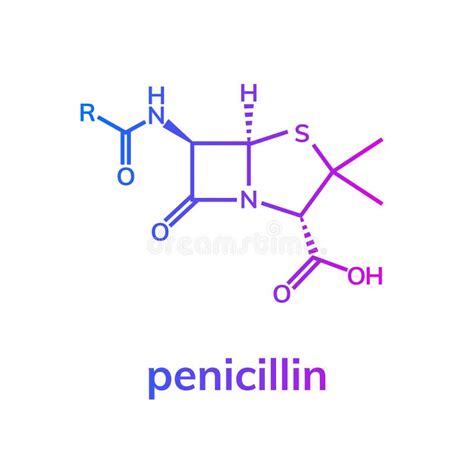 Penicillin Chemical Formula Stock Vector - Illustration of antibiotic, molecular: 156653716