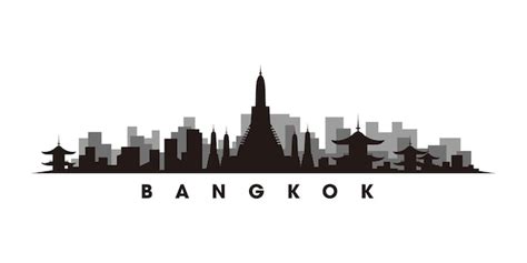 Premium Vector | Bangkok skyline and landmarks silhouette vector