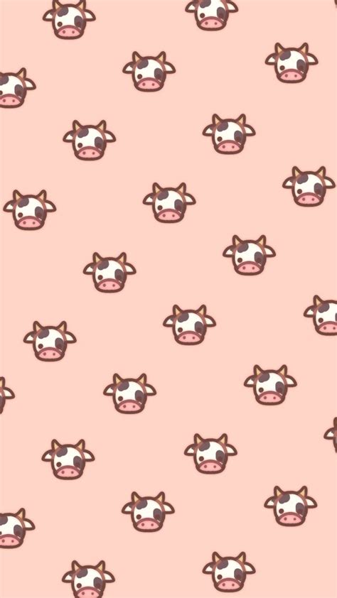 Cow WALLPAPERS | おもしろい壁紙, 桃 イラスト, カラフルな背景