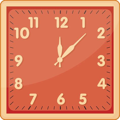 Square Shape Classic Wall Clock Isolated Vector 4844456 Vector Art at ...