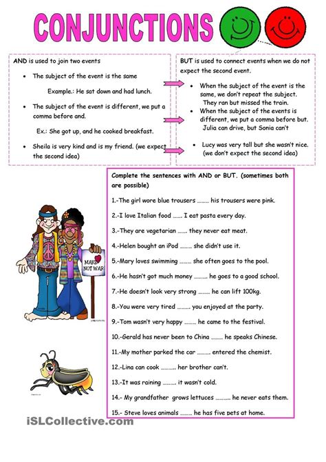 Conjunctions Worksheets For Grade 3