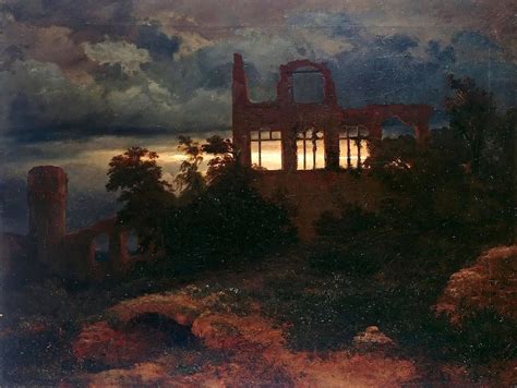 Landscape with Castle Ruins Painting | Arnold Böcklin Oil Paintings