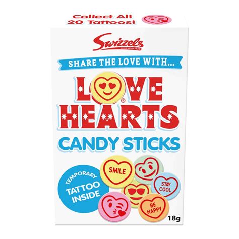 Love Hearts Candy Sticks - Prestige Pamper Hamper, UK