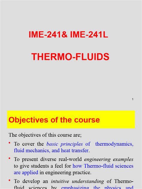 Lecture 1 1,2,3 Thermo Fluids 20 | PDF | Fluid Mechanics | Thermodynamics