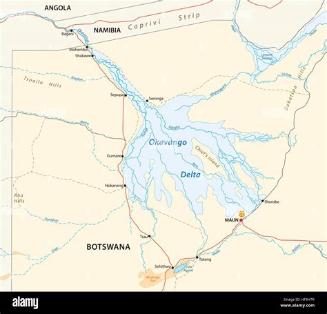 okavango delta map Stock Vector Image & Art - Alamy